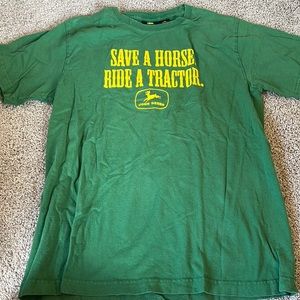 Save a horse ride a tractor John Deere tee